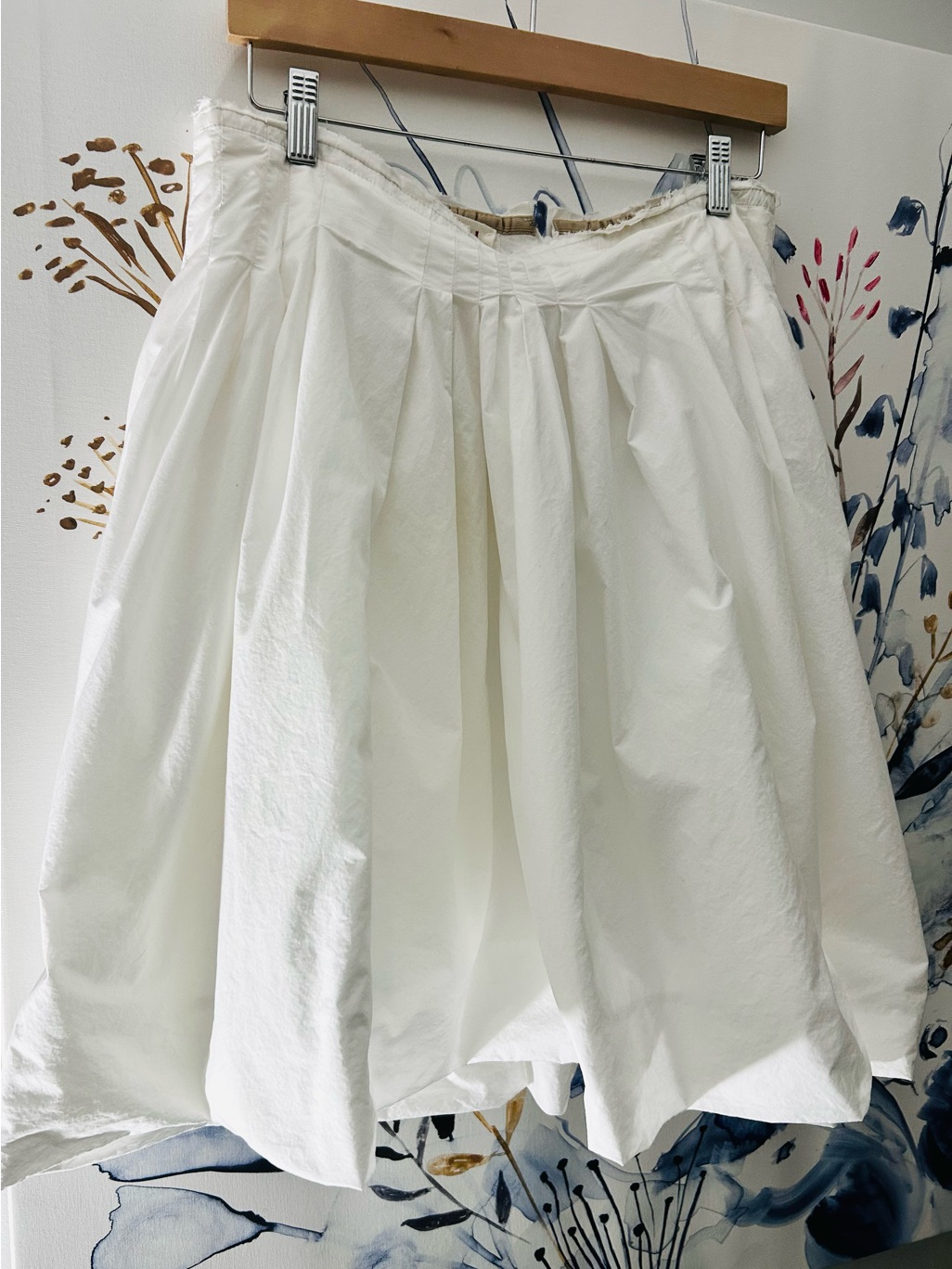 Marni White 100% Cotton Pleated Skirt It 44 -Us 8/10 M/Lg -Made In Italy.